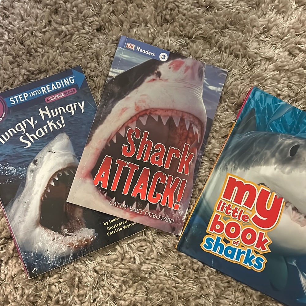 3 Books about sharks for kids.  Step 3 readers.